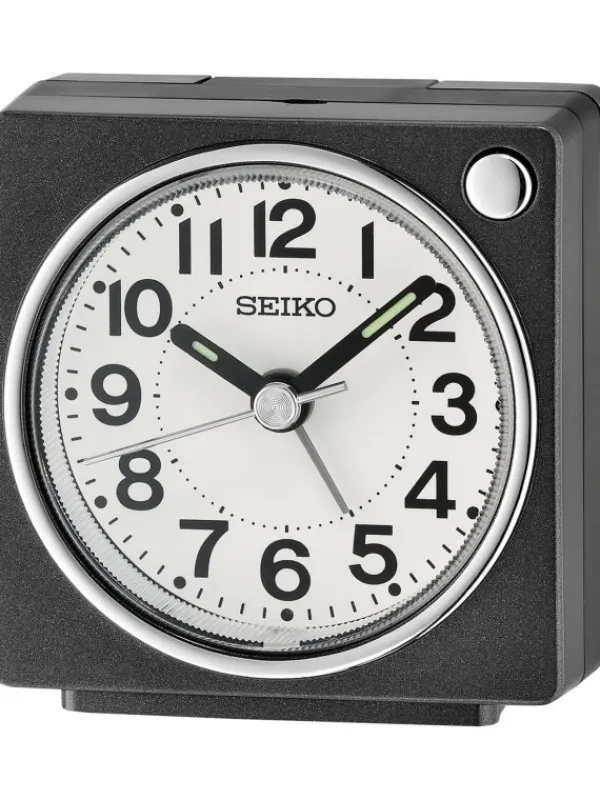 SEIKO Wecker + Co.-Wecker, mit Schlummerfunktion, Quarzuhrwerk, rechteckig, anthrazit QHE196K