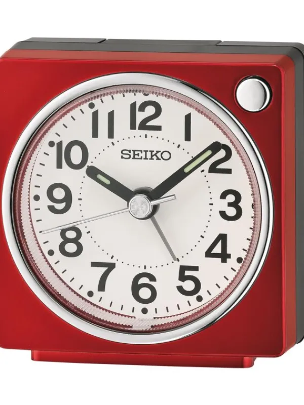 SEIKO Wecker + Co.-Wecker, mit Schlummerfunktion, Quarzuhrwerk, rechteckig, rot QHE196R