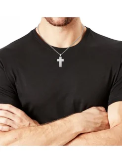 s.Oliver Halsketten + Collier-Herren Halskette mit Kreuzanhänger 2024253