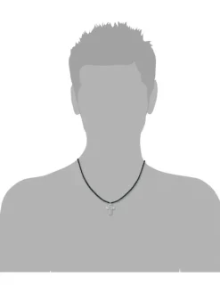 s.Oliver Halsketten + Collier-Herren Kette mit Anhänger Kreuz, Edelstahl 2015064