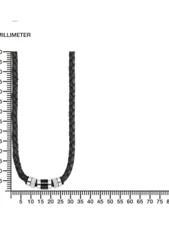 s.Oliver Halsketten + Collier-Herren Ledercollier, Edelstahl 9066681