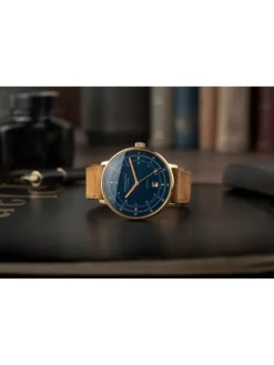 STERNGLAS Herrenuhren | Damenuhren-HAMBURG Automatik Edition Marine Band braun S02-HHM07-WL02