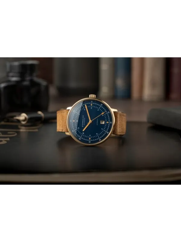 STERNGLAS Herrenuhren | Damenuhren-HAMBURG Automatik Edition Marine Band braun S02-HHM07-WL02