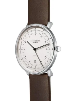 STERNGLAS Herrenuhren-HAMBURG AUTOMATIK Leder Braun glatt S02-HH10-PR04
