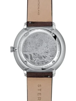 STERNGLAS Herrenuhren-HAMBURG AUTOMATIK Leder Braun Retro S02-HH10-VI11