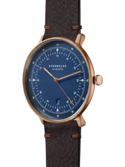 STERNGLAS Herrenuhren-HAMBURG blau bronze S01-HH27-VI17