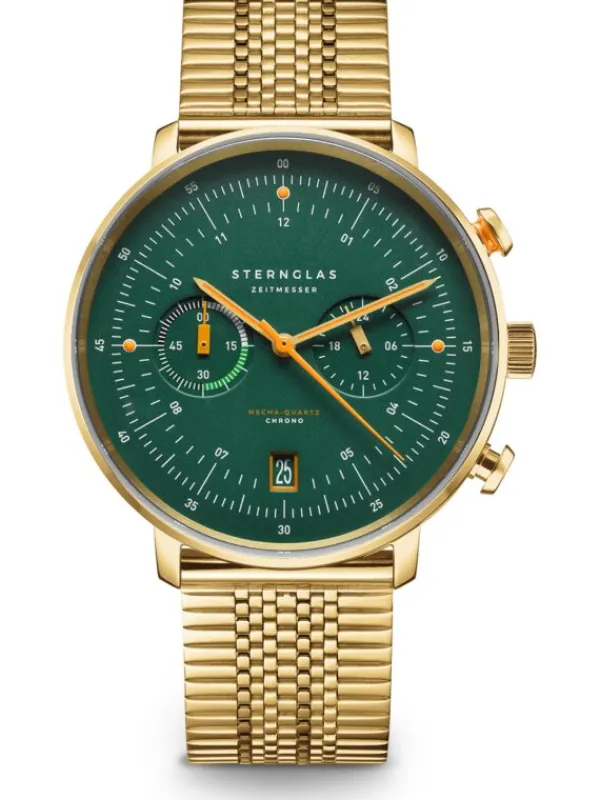 STERNGLAS Herrenuhren | Damenuhren-HAMBURG Chrono Edition Vintage Band SuperSlim S01-HCV22-ME09