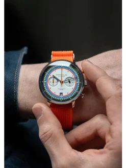 STERNGLAS Herrenuhren | Damenuhren-HAMBURG Chrono REGATTA Band Field signalorange S01-HC36-FI02