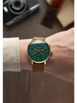 STERNGLAS Herrenuhren | Damenuhren-HAMBURG Chrono Edition Vintage Band Wildleder S01-HCV22-WL02
