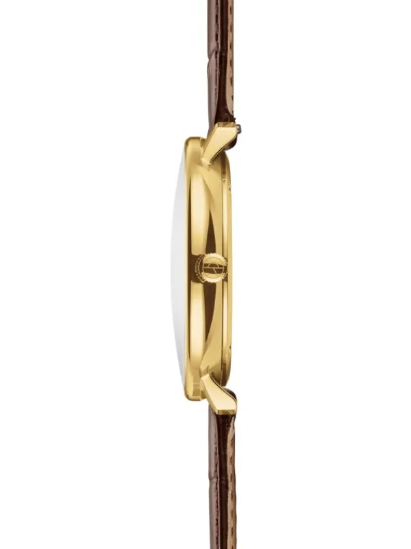 STERNGLAS Herrenuhren | Damenuhren-HAMBURG dunkelblau/gold Band dunkelbraun S01-HH07-HE01