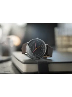 STERNGLAS Herrenuhren-HAMBURG neugraphit Band Vintage mokka S01-HH39-VI11