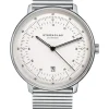 STERNGLAS Herrenuhren-Hamburg silber-satiniert Lamellenband S01-HH10-ME06