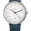 STERNGLAS Herrenuhren-HAMBURG weiß Leder blau S01-HH10-VI13