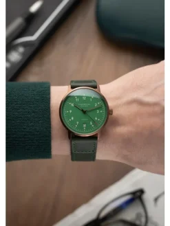 STERNGLAS Herrenuhren | Damenuhren-LUMATIK Edition Bronze grün bronze Band Nylon grün S02-LMR19-NY07