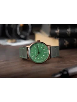 STERNGLAS Herrenuhren | Damenuhren-LUMATIK Edition Bronze grün bronze Band Nylon grün S02-LMR19-NY07