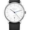 STERNGLAS Herrenuhren | Damenuhren-NAOS Automatik weiß Leder schwarz S02-NA01-PR07