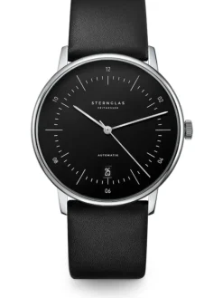 STERNGLAS Herrenuhren | Damenuhren-NAOS Automatik schwarz Leder S02-NA03-PR07