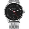 STERNGLAS Herrenuhren | Damenuhren-NAOS Automatik schwarz-rot Band SuperSlim S02-NA43-ME08
