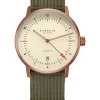 STERNGLAS Herrenuhren | Damenuhren-NAOS Automatik Bronze Alabaster 38mm Band Field waldgrün S02-NA42-FI05
