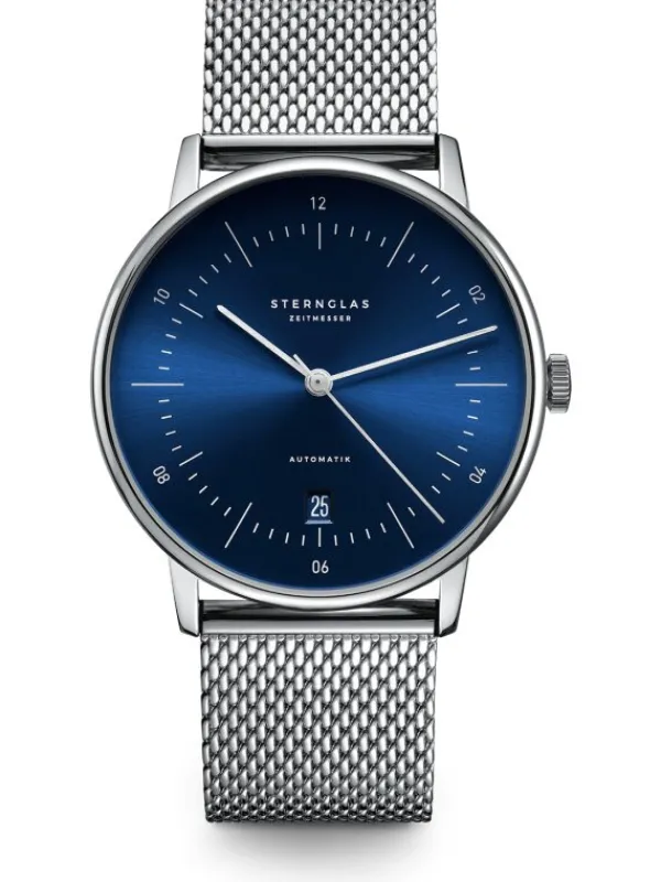 STERNGLAS Herrenuhren | Damenuhren-NAOS Automatik Milanaise Blau S02-NA06-MI04