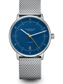 STERNGLAS Herrenuhren | Damenuhren-NAOS Automatik blau-orange Band Milanaise S02-NA45-MI04