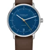 STERNGLAS Herrenuhren | Damenuhren-NAOS Automatik blau-orange Band Premium dunkelbraun S02-NA45-PR04