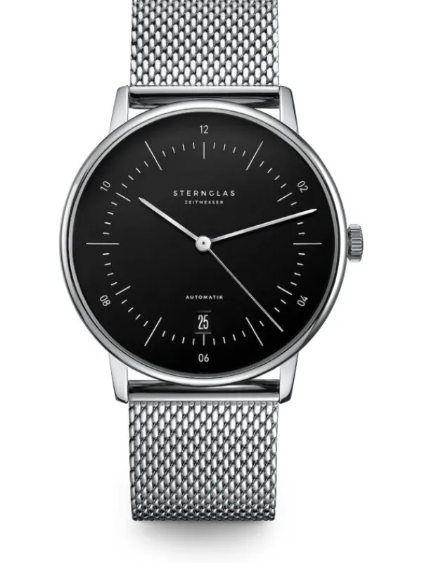 STERNGLAS Herrenuhren | Damenuhren-NAOS Automatik Milanaise schwarz S02-NA03-MI04