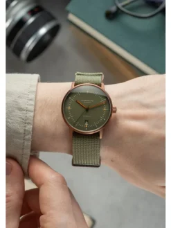 STERNGLAS Herrenuhren | Damenuhren-NAOS Automatik dunkelgrün bronze Band Field waldgrün S02-NA35-FI05