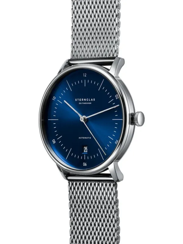STERNGLAS Herrenuhren | Damenuhren-NAOS Automatik Milanaise Blau S02-NA06-MI04