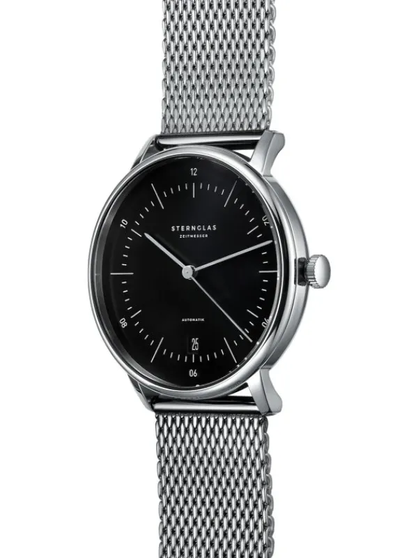 STERNGLAS Herrenuhren | Damenuhren-NAOS Automatik Milanaise schwarz S02-NA03-MI04
