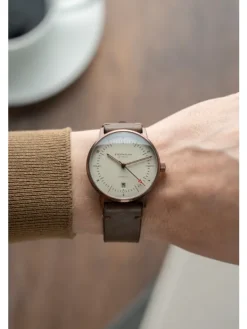 STERNGLAS Herrenuhren | Damenuhren-NAOS Automatik Bronze Alabaster 38mm Band Vintage mokka S02-NA42-VI17