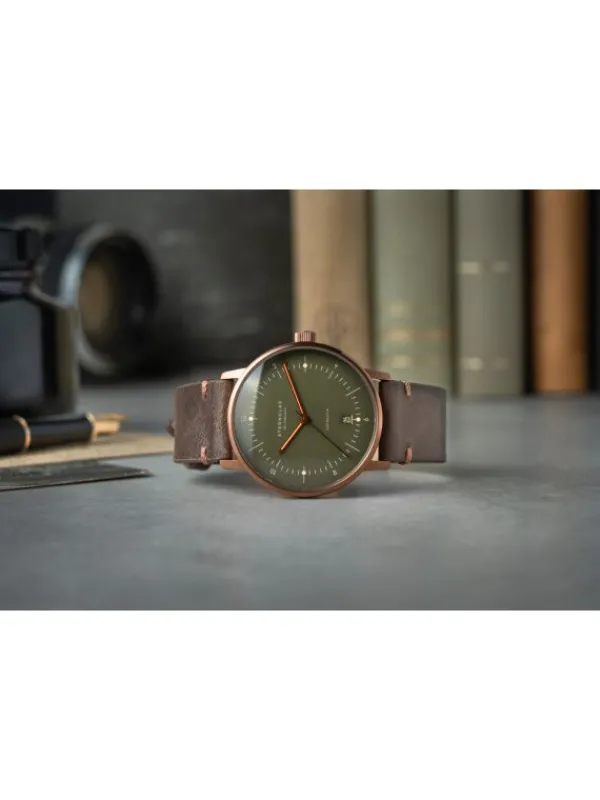 STERNGLAS Herrenuhren | Damenuhren-NAOS Automatik dunkelgrün bronze Band Vintage mokka S02-NA35-VI17