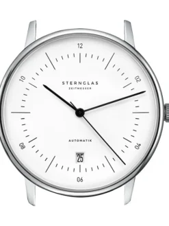 STERNGLAS Herrenuhren | Damenuhren-NAOS Automatik weiß Leder braun S02-NA01-PR04