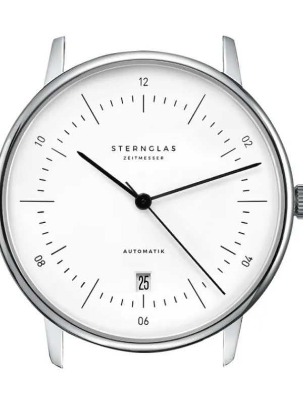 STERNGLAS Herrenuhren | Damenuhren-NAOS Automatik weiß Leder braun S02-NA01-PR04