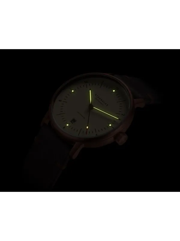 STERNGLAS Herrenuhren | Damenuhren-NAOS Automatik Bronze Alabaster 38mm Band Vintage mokka S02-NA42-VI17