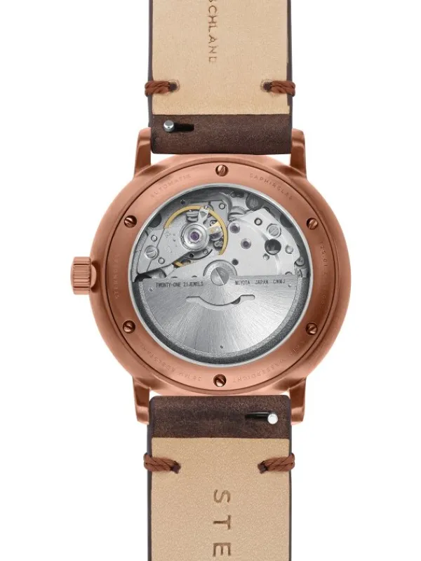 STERNGLAS Herrenuhren | Damenuhren-NAOS Automatik Bronze Alabaster 38mm Band Vintage mokka S02-NA42-VI17