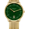 STERNGLAS Herrenuhren | Damenuhren-NAOS Edition Aventurin dunkelgrün goldf. Band SuperSlim S01-NAN41-ME09