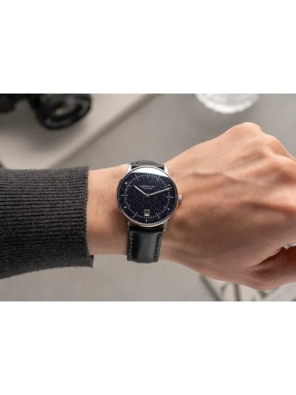 STERNGLAS Herrenuhren | Damenuhren-NAOS Edition Aventurin dunkelblau Band Bridle schwarz S01-NAN40-BR02