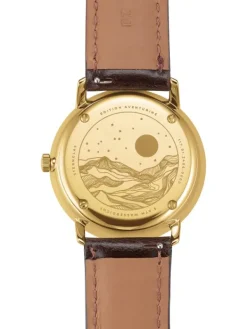STERNGLAS Herrenuhren | Damenuhren-NAOS Edition Aventurin dunkelgrün gold Band Bridle dunkelbraun S01-NAN41-BR01