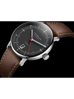 STERNGLAS Herrenuhren | Damenuhren-NAOS PRO Automatik anthrazit Band Bridle dunkelbraun S02-NP11-BR03