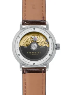 STERNGLAS Herrenuhren | Damenuhren-NAOS PRO Automatik anthrazit Band Bridle dunkelbraun S02-NP11-BR03