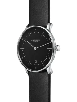 STERNGLAS Herrenuhren | Damenuhren-NAOS schwarz Leder S01-NA03-PR07