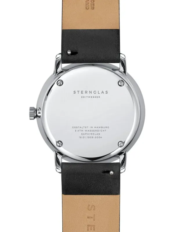 STERNGLAS Herrenuhren | Damenuhren-NAOS schwarz Leder S01-NA03-PR07
