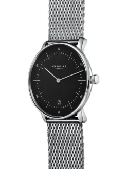 STERNGLAS Herrenuhren-NAOS schwarz Milanaise S01-NA03-MI04