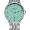 STERNGLAS Herrenuhren | Damenuhren-NAOS türkis silber Band SuperSlim S01-NA37-ME08
