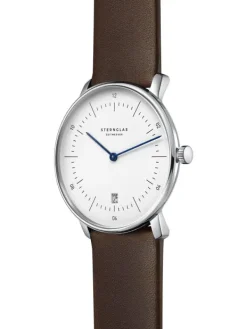 STERNGLAS Herrenuhren | Damenuhren-NAOS weiß braun Leder S01-NA01-PR04