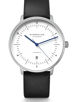 STERNGLAS Herrenuhren-NAOS XL Automatik weiß Band Premium schwarz S02-NX44-PR07