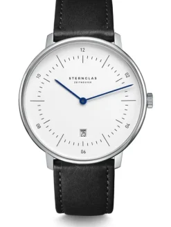 STERNGLAS Herrenuhren-NAOS XL 42mm weiß Modena schw. S01-NX01-MO01