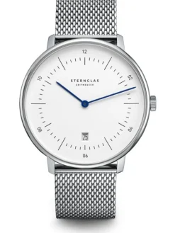 STERNGLAS Herrenuhren-NAOS XL 42mm weiß Milanaise S01-NX01-MI04