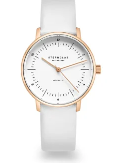 STERNGLAS Damenuhren-NAOS XS Automatik weiß roség. Band Klassik weiß S02-ND13-KL14